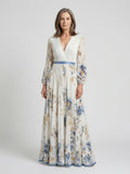 V Neck Maxi Dress | Floral | Long Sleeve-Myra Lina