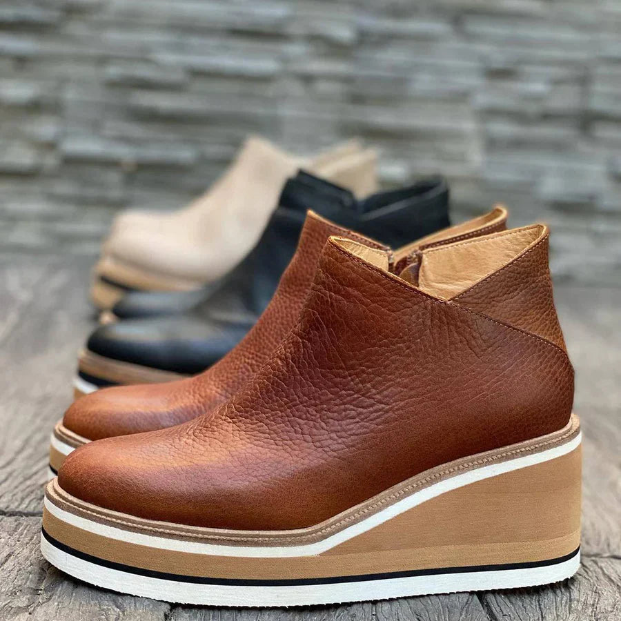Wedge Ankle Boots – Orthopedic – Platform – Ankle Boots – Women's Boots-Myra Lina