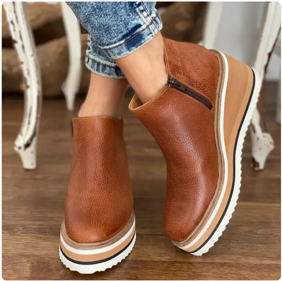 Wedge Ankle Boots – Orthopedic – Platform – Ankle Boots – Women's Boots-Myra Lina