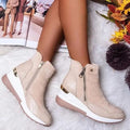 Wedge Boots – Orthopedic Ankle Boots with Side Zip for Women-Myra Lina