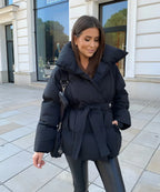 Winter Coat | Padded | Belted | Puffer Jacket | Women's Coat-Myra Lina