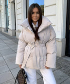 Winter Coat | Padded | Belted | Puffer Jacket | Women's Coat-Myra Lina