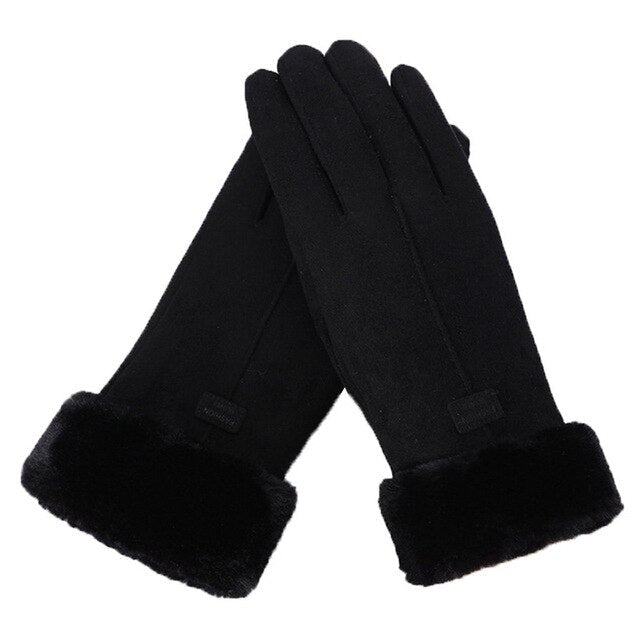 Winter Gloves – Warm Faux Fur Lined Touchscreen Gloves – Women's Gloves-Myra Lina