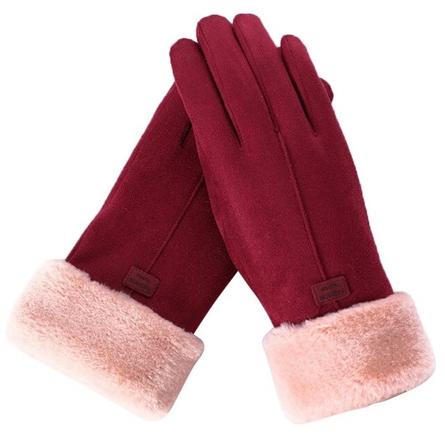 Winter Gloves – Warm Faux Fur Lined Touchscreen Gloves – Women's Gloves-Myra Lina