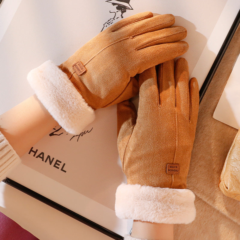 Winter Gloves – Warm Faux Fur Lined Touchscreen Gloves – Women's Gloves-Myra Lina