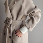 Winter Trench Coat – Long Oversized Wool Blend Overcoat for Women-Myra Lina