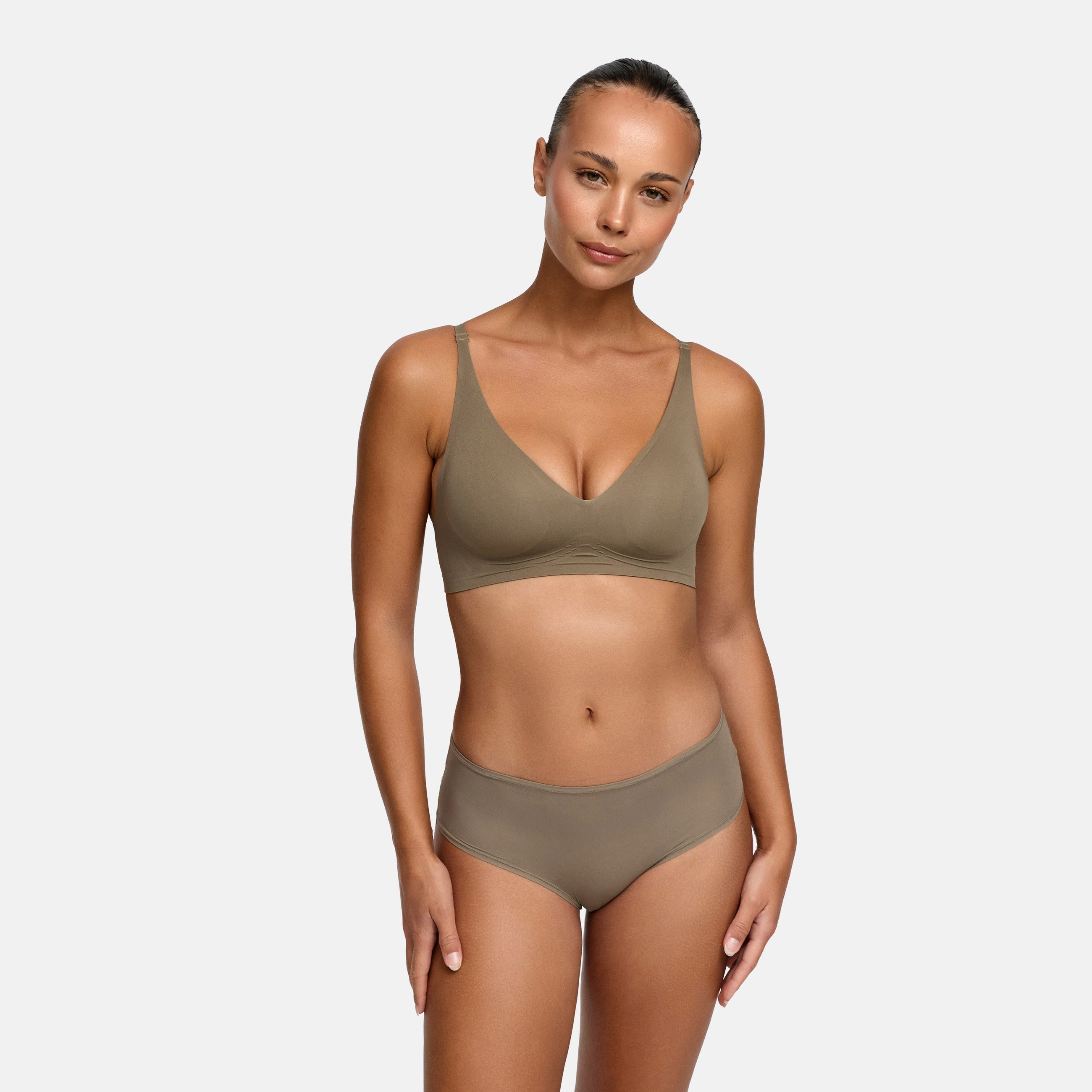 Wireless Push Up Bra | Padded V Neck Comfort Bra-Myra Lina