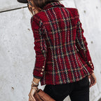 Women's Blazer – Elegant – Double-Breasted – Checked Blazer – Women's Suit Jacket-Myra Lina