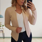 Women's Blazer – Formal Open Cardigan with Front Button Closure-Myra Lina