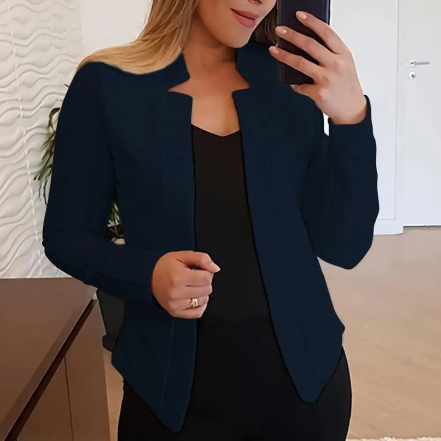 Women's Blazer – Formal Open Cardigan with Front Button Closure-Myra Lina