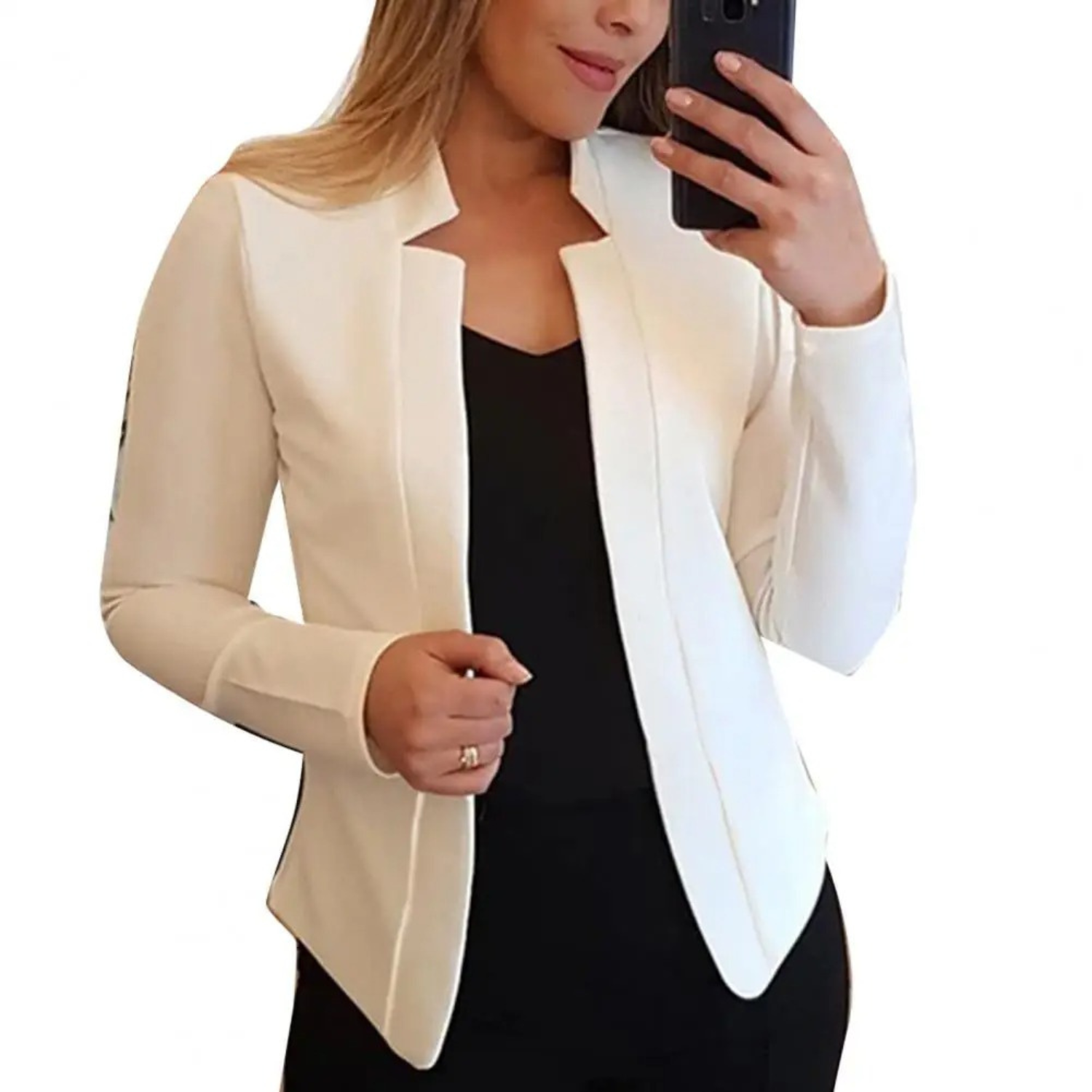 Women's Blazer – Formal Open Cardigan with Front Button Closure-Myra Lina
