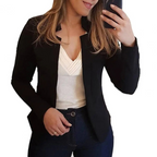 Women's Blazer – Formal Open Cardigan with Front Button Closure-Myra Lina