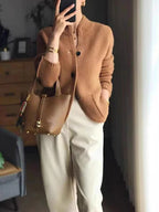 Women's Cardigan – Button-Up – Pockets – Knitted Cardigan – Cashmere-Style Cardigan-Myra Lina