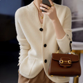 Women's Cardigan – Button-Up – Pockets – Knitted Cardigan – Cashmere-Style Cardigan-Myra Lina