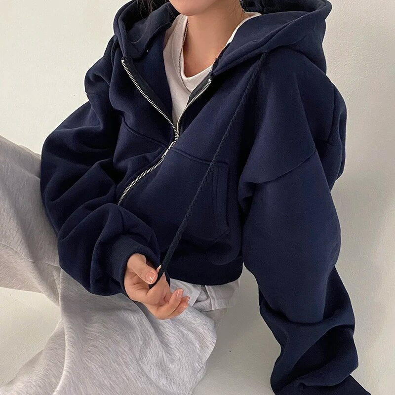 Women's Hoodie | Comfortable | Oversized | Zip-Up Hoodie | Women's Zip Hoodies-Myra Lina