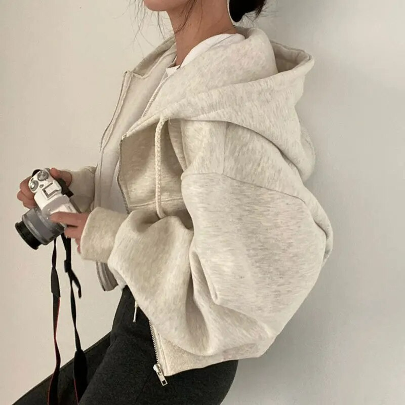 Women's Hoodie | Comfortable | Oversized | Zip-Up Hoodie | Women's Zip Hoodies-Myra Lina