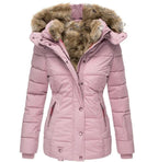 Womens Puffer Jacket | Faux Fur Hood Winter Coat-Myra Lina