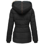 Womens Puffer Jacket | Faux Fur Hood Winter Coat-Myra Lina