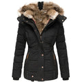 Womens Puffer Jacket | Faux Fur Hood Winter Coat-Myra Lina