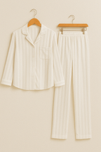 Women's Pyjamas – Striped – Long Sleeve – Satin Pyjamas – Pyjama Set-Myra Lina