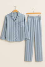 Women's Pyjamas – Striped – Long Sleeve – Satin Pyjamas – Pyjama Set-Myra Lina