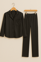 Women's Pyjamas – Striped – Long Sleeve – Satin Pyjamas – Pyjama Set-Myra Lina