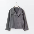 Wool Blend Jacket – Short Double-Breasted Wool Blend Coat for Women-Myra Lina