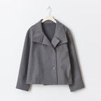 Wool Blend Jacket – Short Double-Breasted Wool Blend Coat for Women-Myra Lina