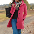 Wool Blend Trench Coat – Single-Breasted – Mid-Length – Women's Coat-Myra Lina
