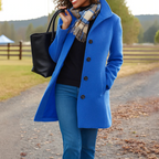 Wool Blend Trench Coat – Single-Breasted – Mid-Length – Women's Coat-Myra Lina