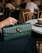 Woven Clutch | Small Evening Shoulder Bag | Adjustable Strap-Myra Lina