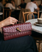 Woven Clutch | Small Evening Shoulder Bag | Adjustable Strap-Myra Lina