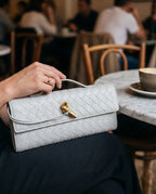 Woven Clutch | Small Evening Shoulder Bag | Adjustable Strap-Myra Lina