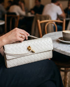 Woven Clutch | Small Evening Shoulder Bag | Adjustable Strap-Myra Lina