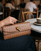 Woven Clutch | Small Evening Shoulder Bag | Adjustable Strap-Myra Lina