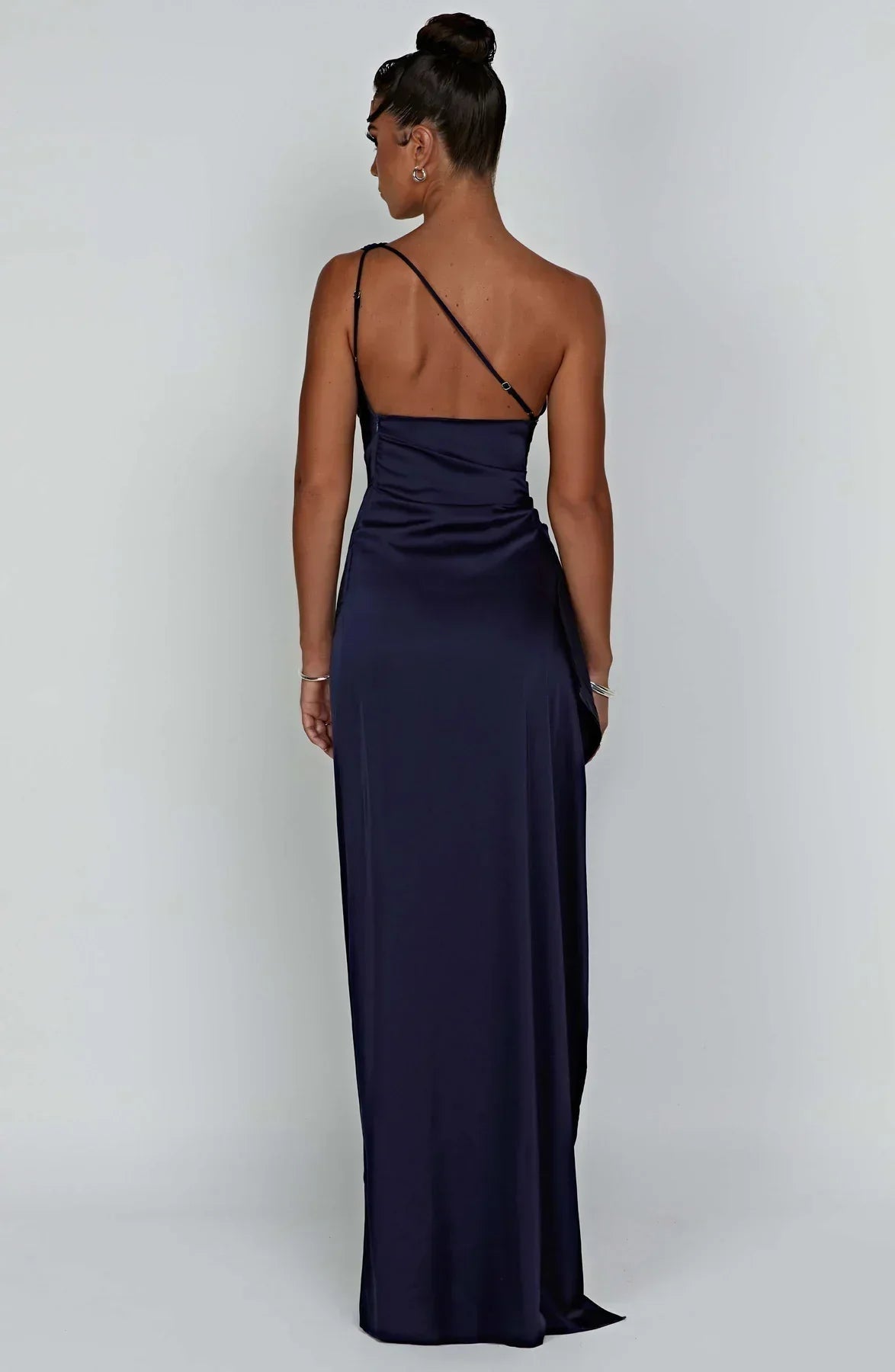 Formal Dress | One Shoulder Satin Gown | High Split-Myra Lina