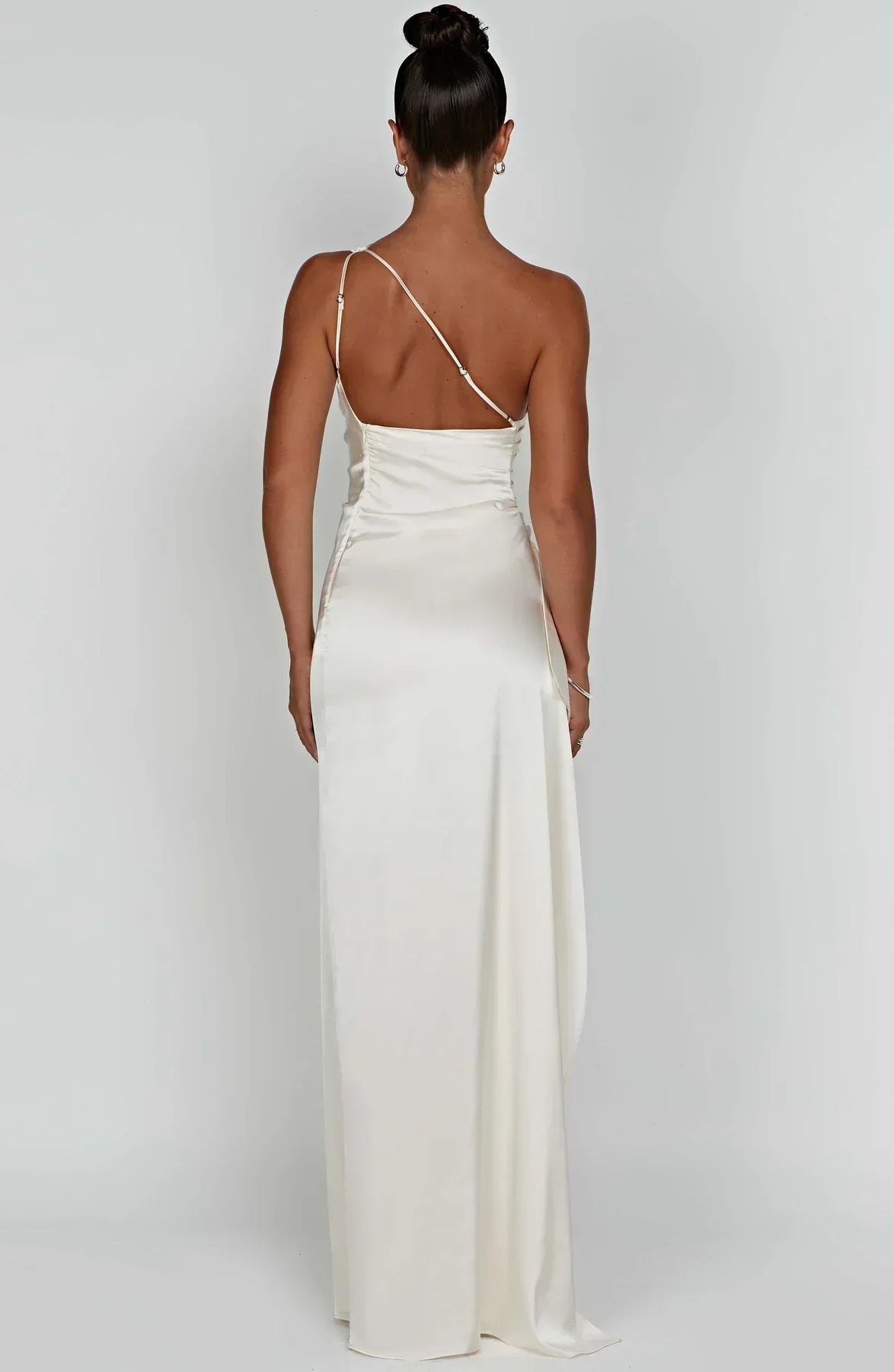 Formal Dress | One Shoulder Satin Gown | High Split-Myra Lina
