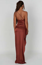 Formal Dress | One Shoulder Satin Gown | High Split-Myra Lina